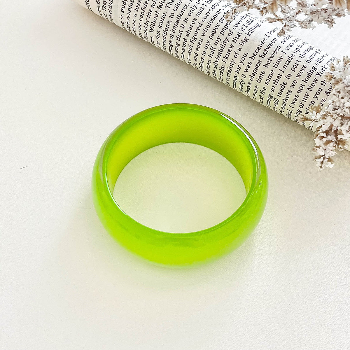 Iridescent Round Resin Bangle — bracelet, view 9