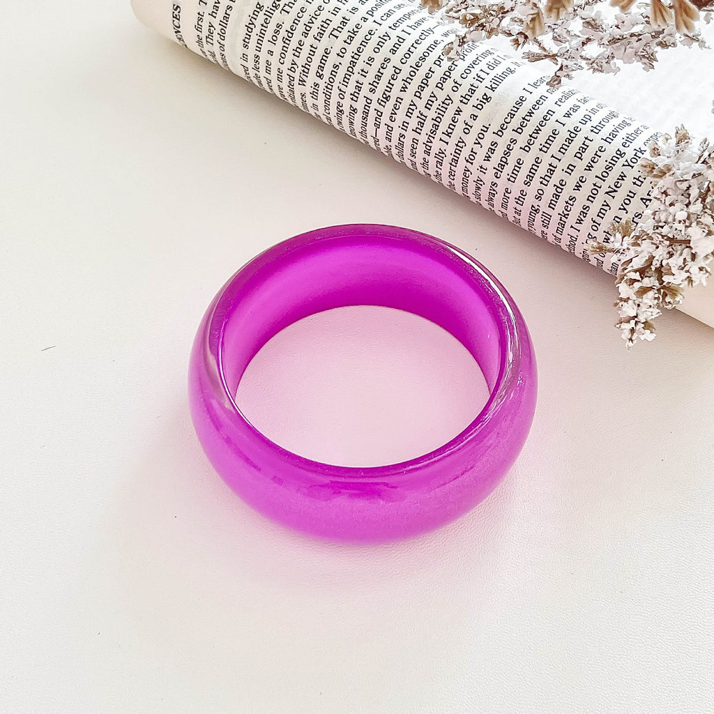 Iridescent Round Resin Bangle — bracelet, view 10