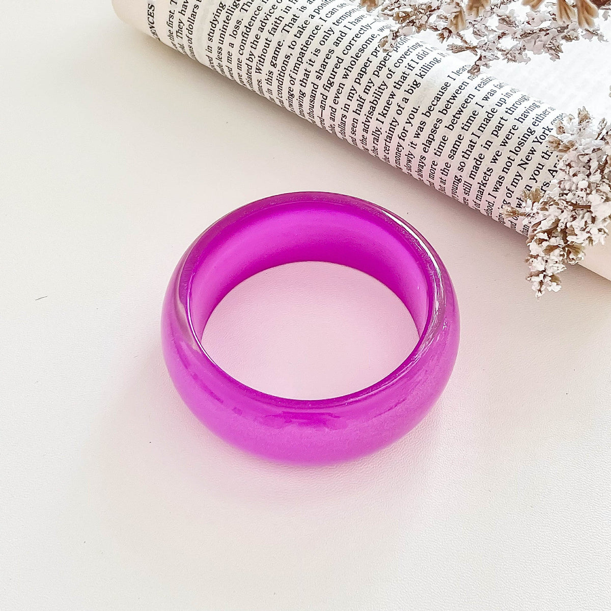 Iridescent Round Resin Bangle — bracelet, view 10
