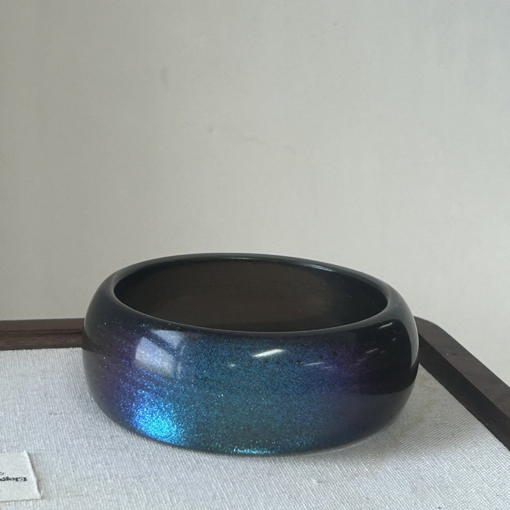 Iridescent Round Resin Bangle — bracelet, view 12