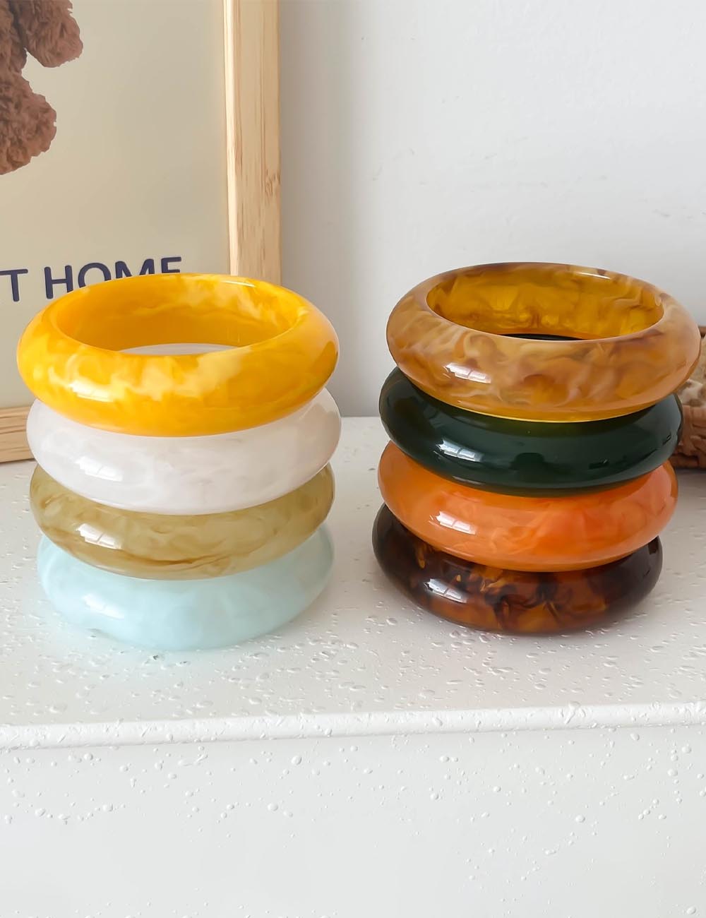 Marble Textured Resin Bangle — bracelet
