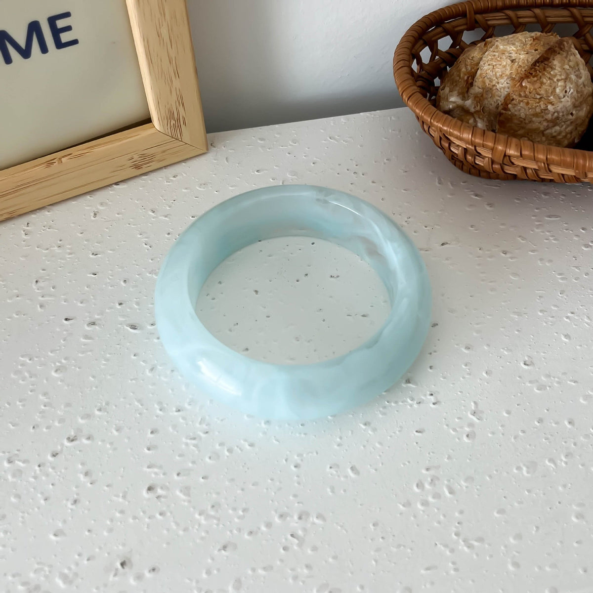Marble Textured Resin Bangle — bracelet, view 3