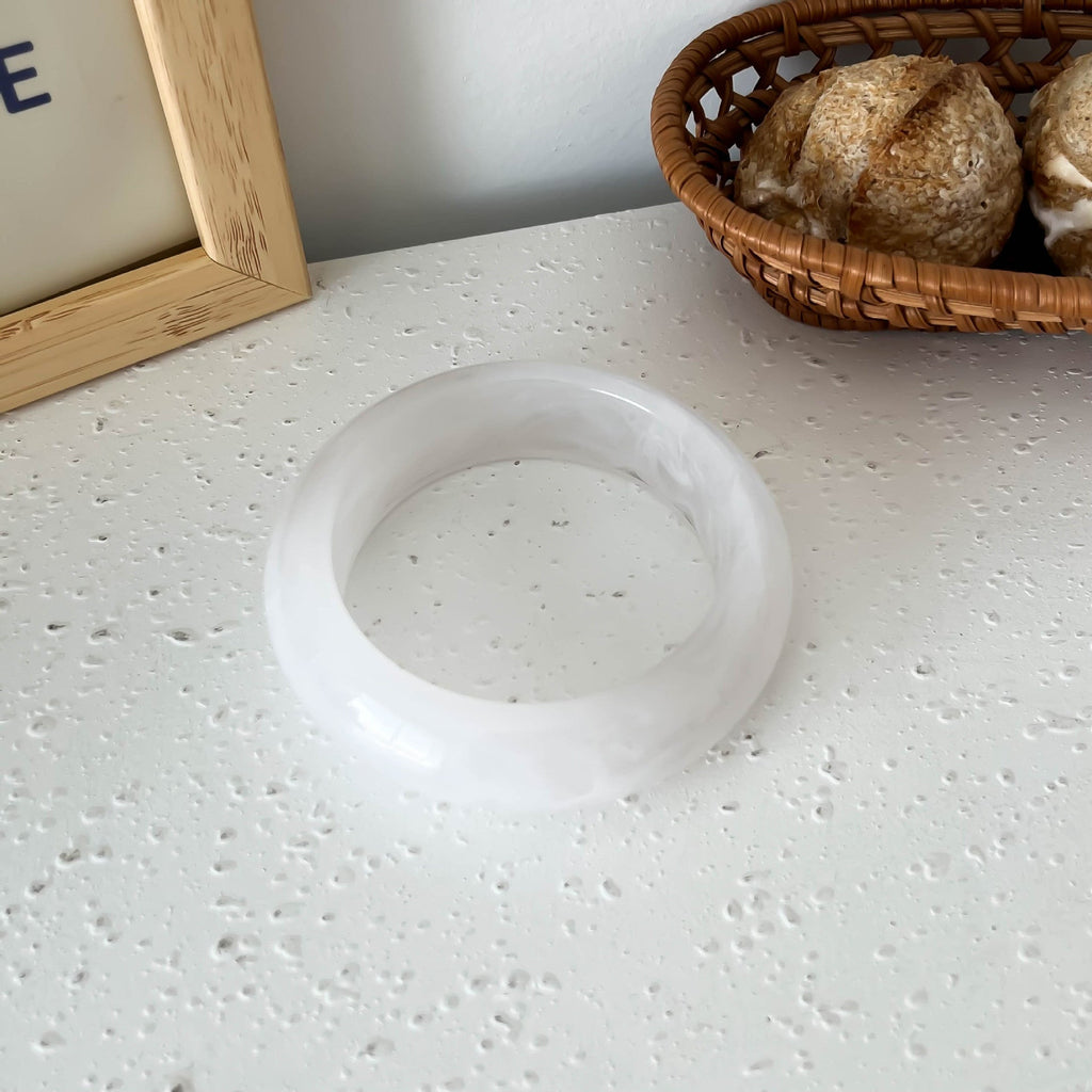 Marble Textured Resin Bangle — bracelet, view 6