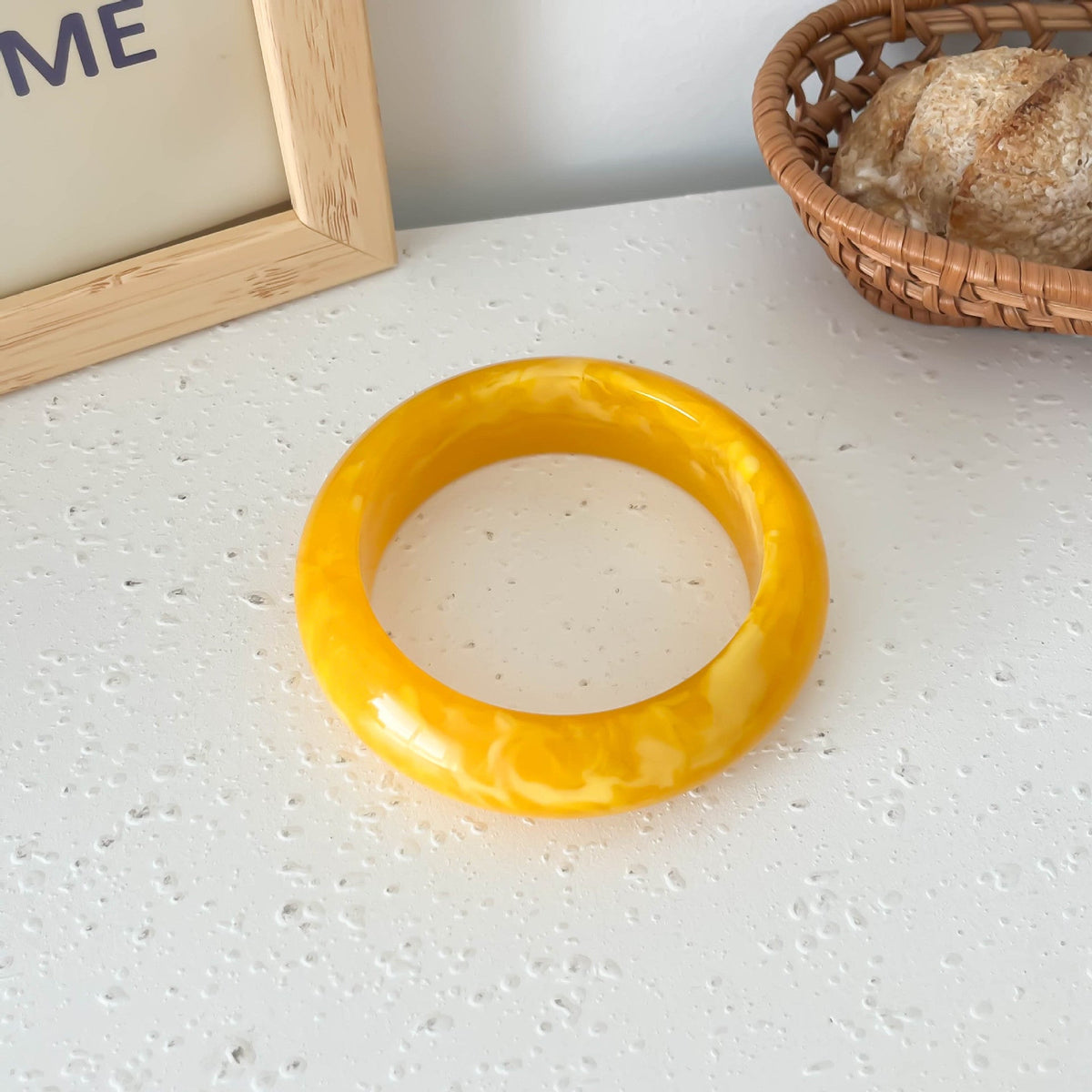Marble Textured Resin Bangle — bracelet, view 8