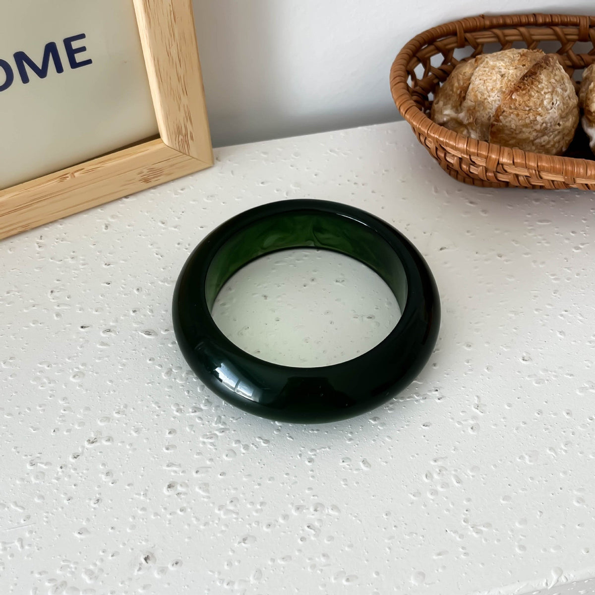 Marble Textured Resin Bangle — bracelet, view 9
