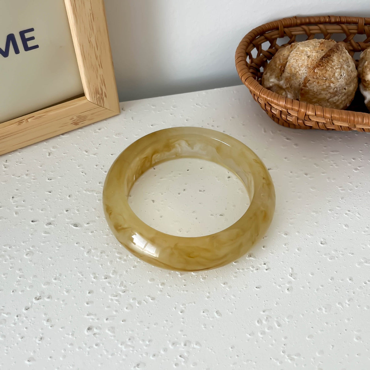 Marble Textured Resin Bangle — bracelet, view 10