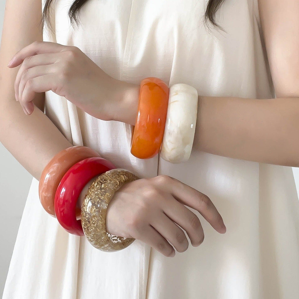 Round Wide Resin Bangle — bracelet, view 2