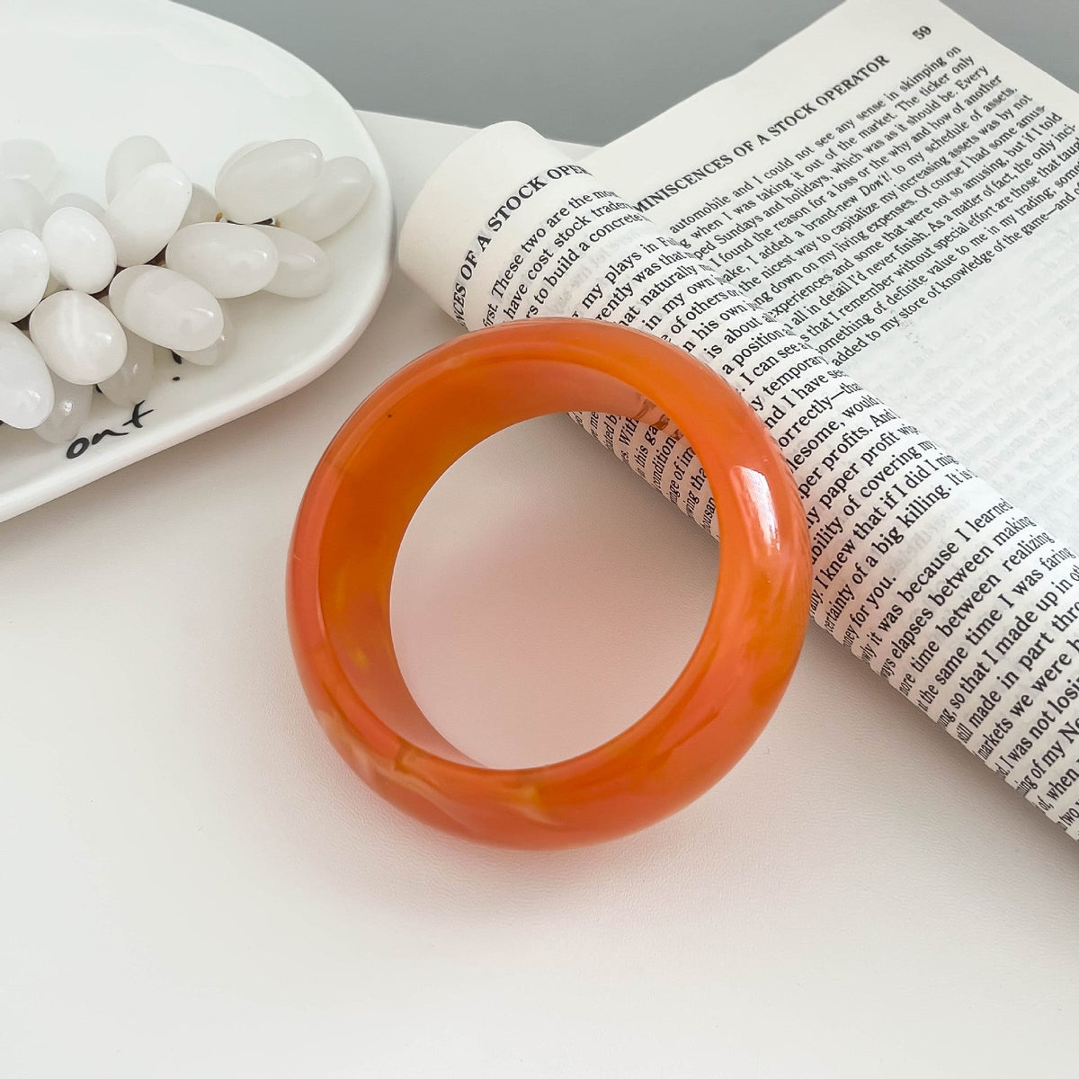 Round Wide Resin Bangle — bracelet, view 6