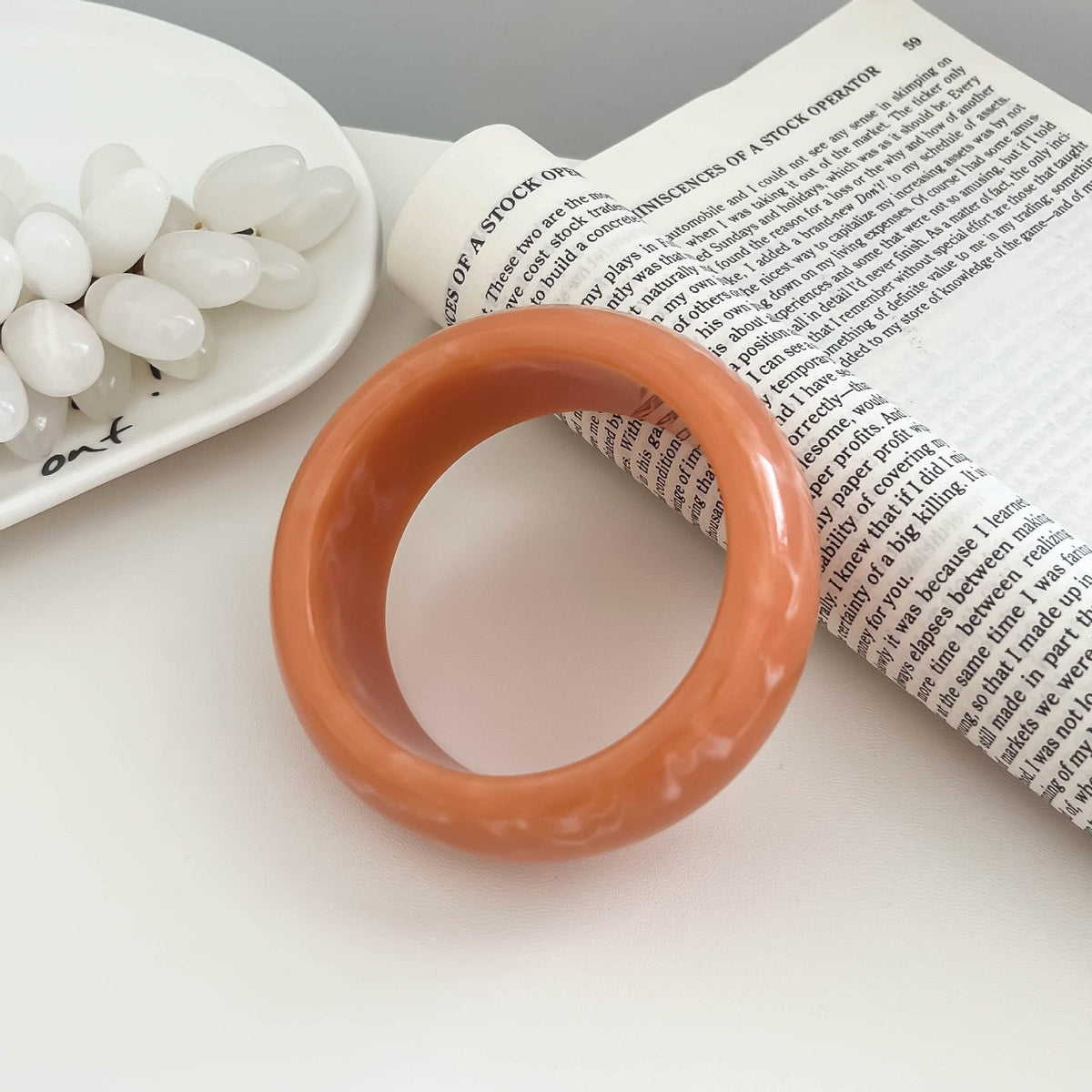 Round Wide Resin Bangle — bracelet, view 7