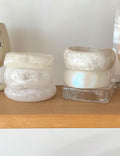 Transparent Irregular Resin Bangle — bracelet