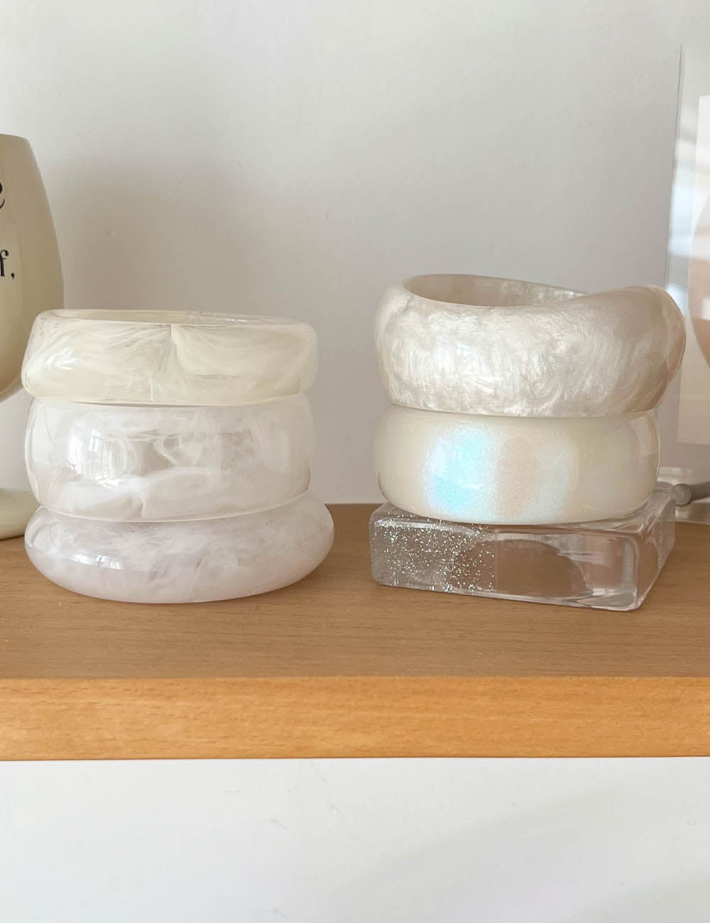 Transparent Irregular Resin Bangle — bracelet