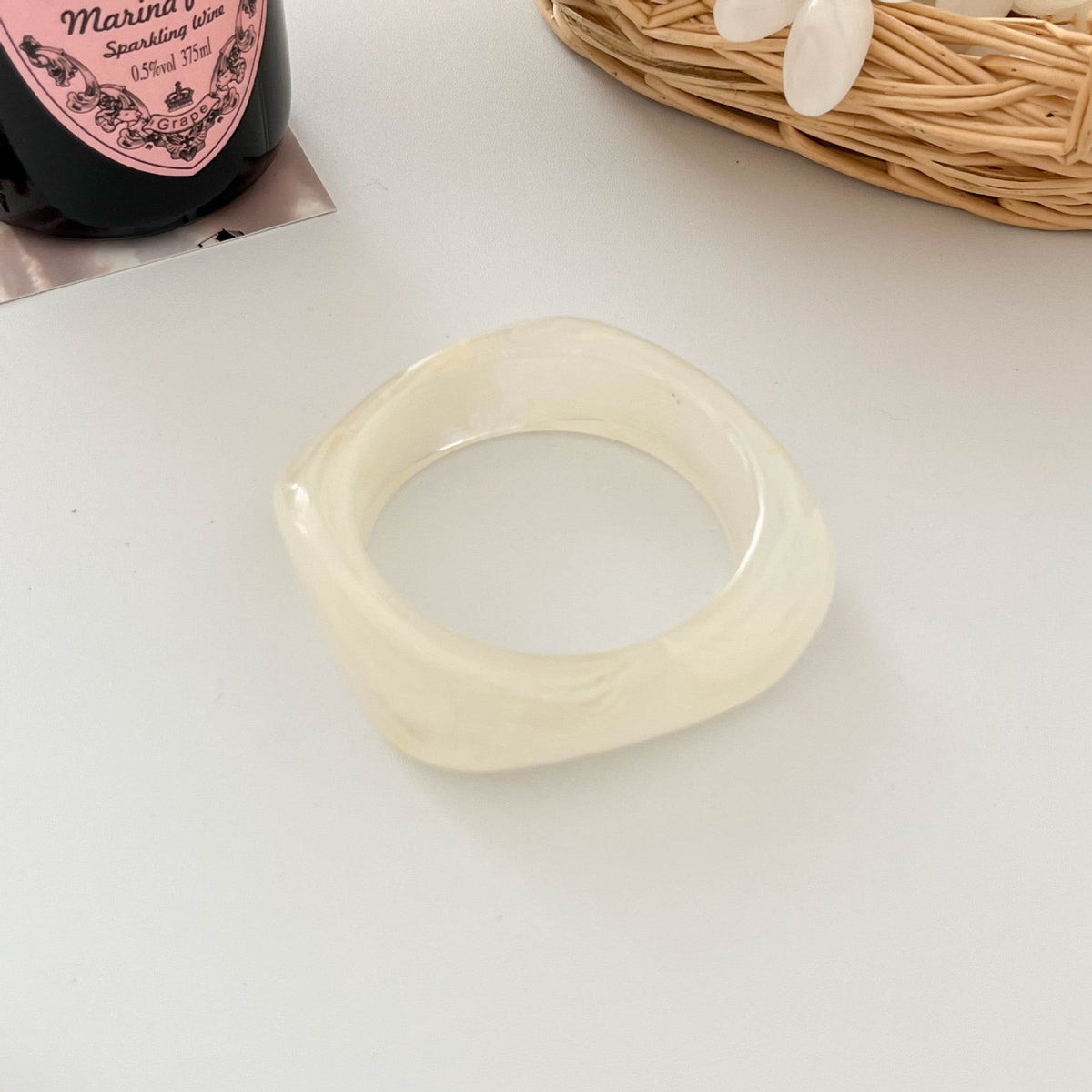 Transparent Irregular Resin Bangle — bracelet, view 3