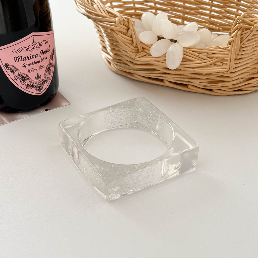 Transparent Irregular Resin Bangle — bracelet, view 8