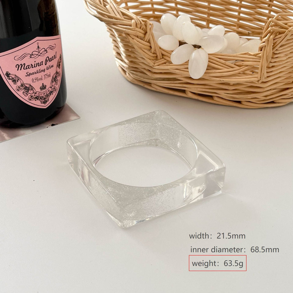 Transparent Irregular Resin Bangle — bracelet, view 14