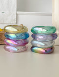 Iridescent Marbled Resin Bangle — bracelet