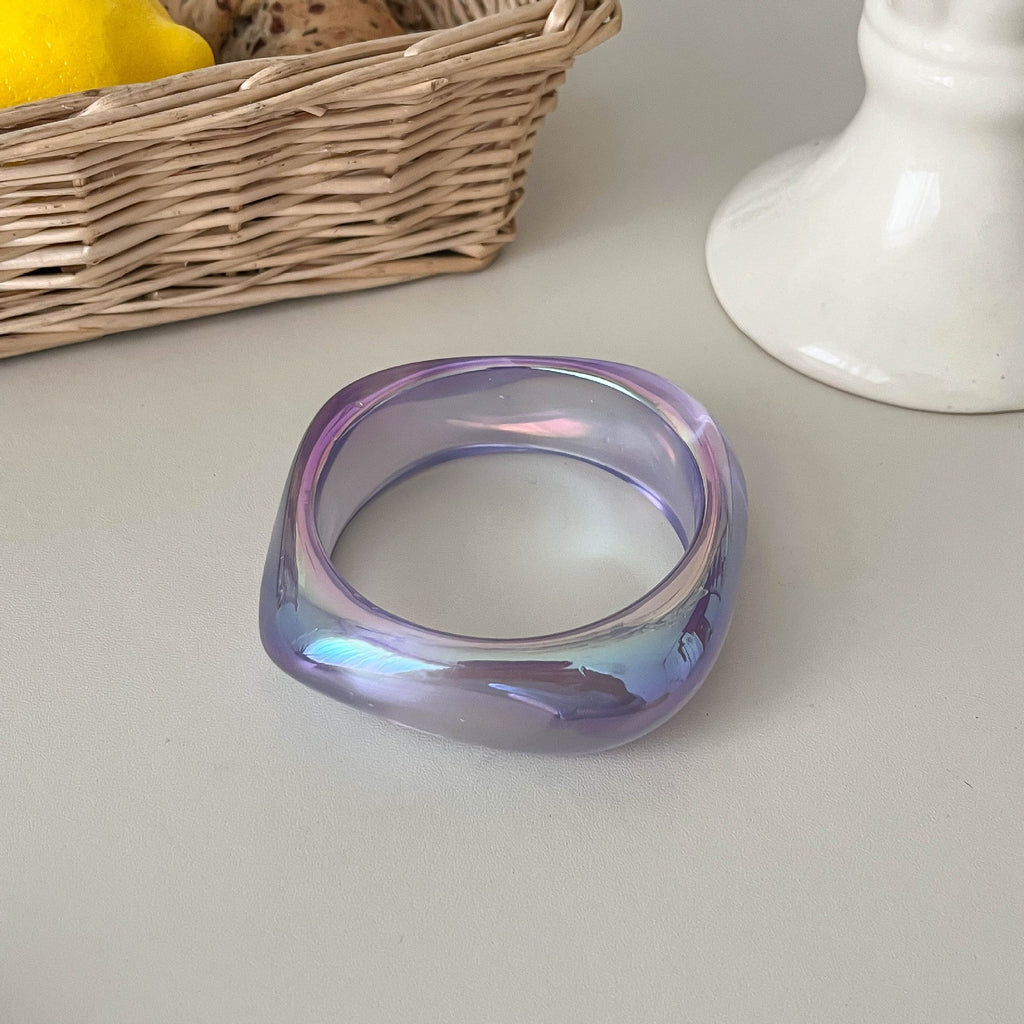Iridescent Marbled Resin Bangle — bracelet, view 5
