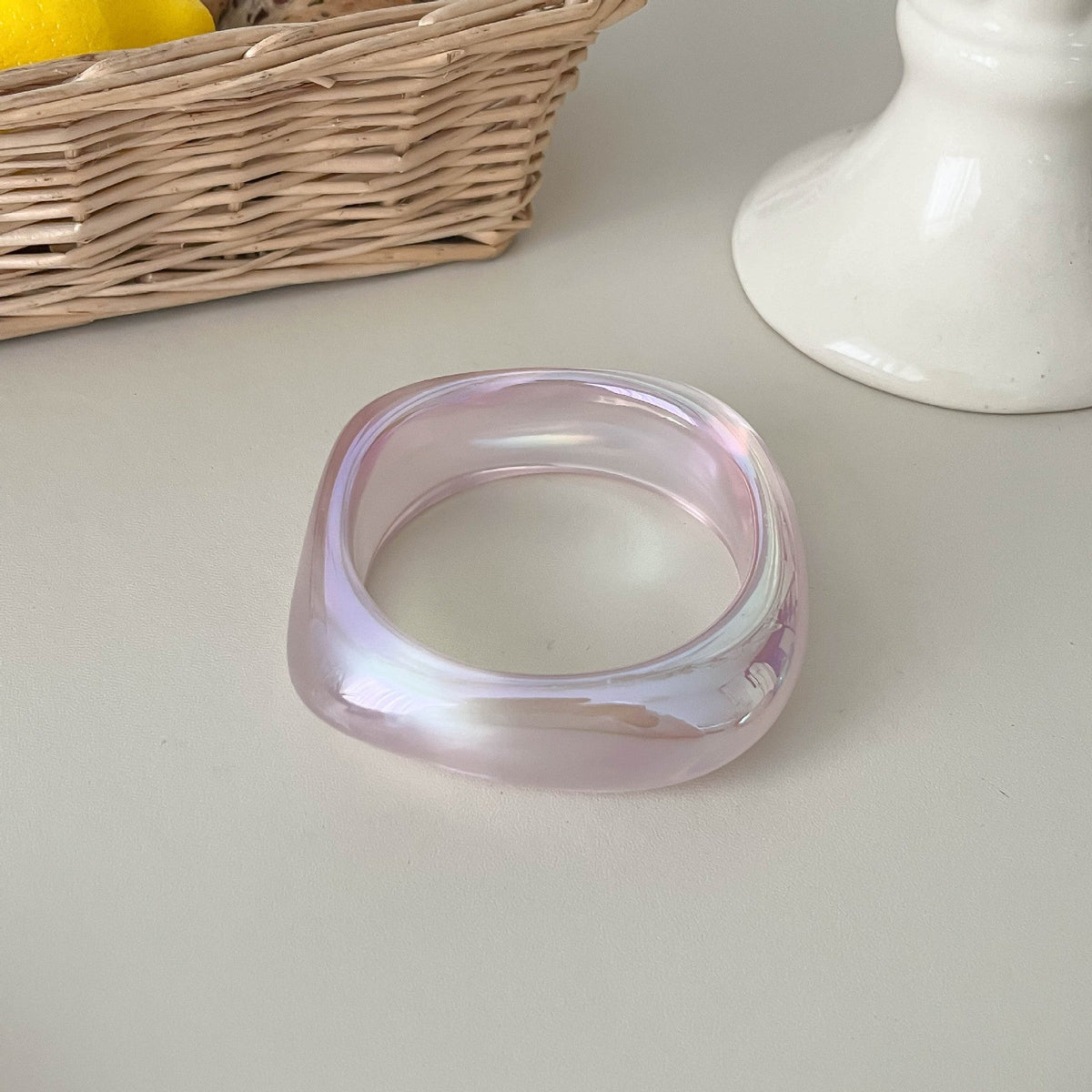 Iridescent Marbled Resin Bangle — bracelet, view 7