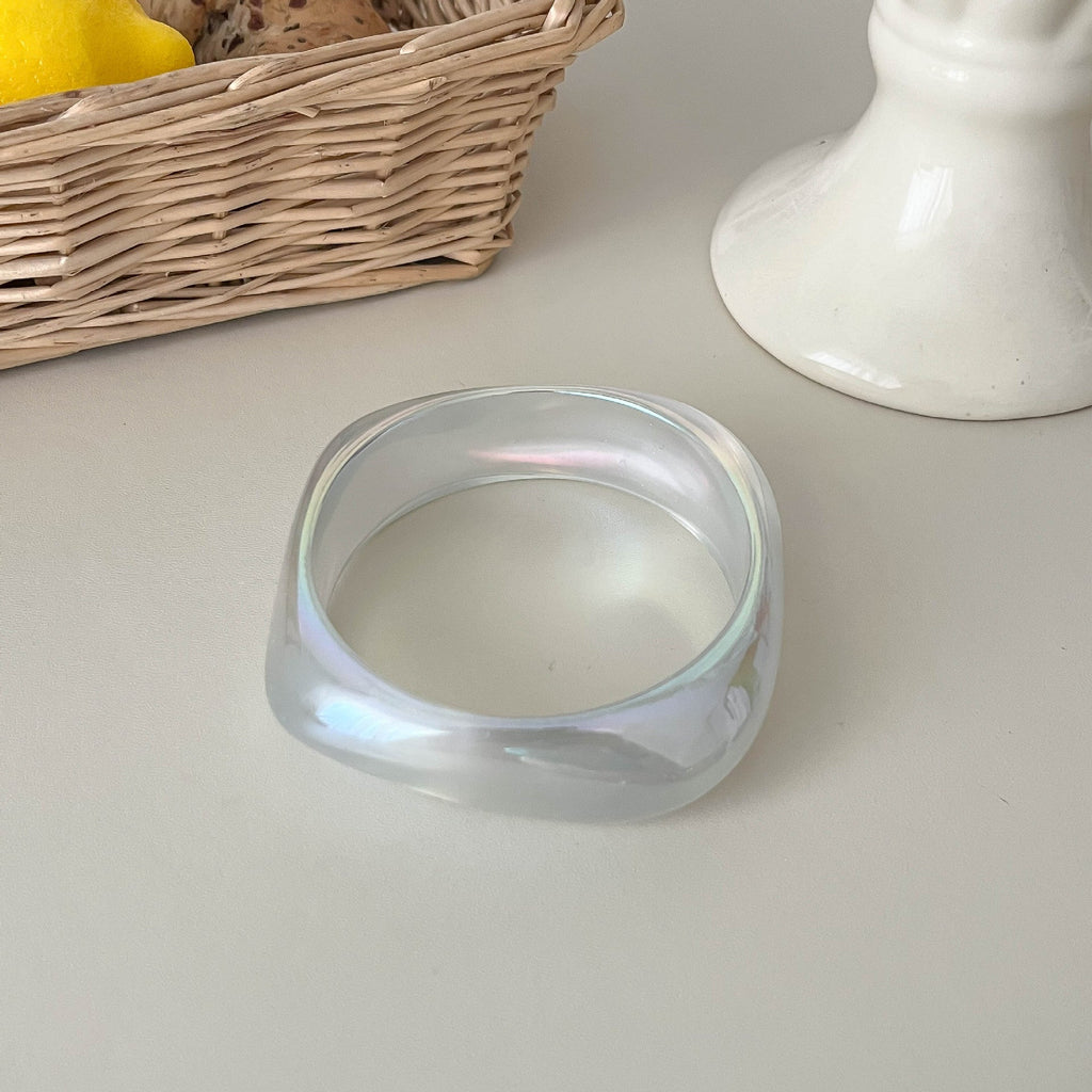 Iridescent Marbled Resin Bangle — bracelet, view 10