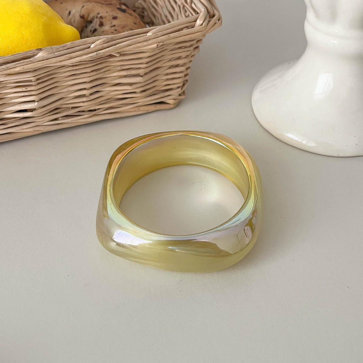 Iridescent Marbled Resin Bangle — bracelet, view 11