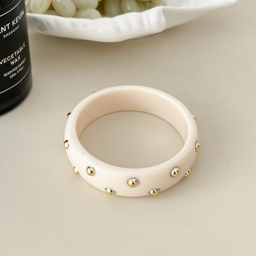 Wide Rivet Punk Bangle — bracelet, view 6