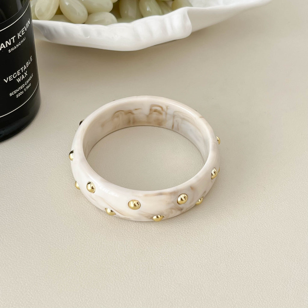 Wide Rivet Punk Bangle — bracelet, view 8