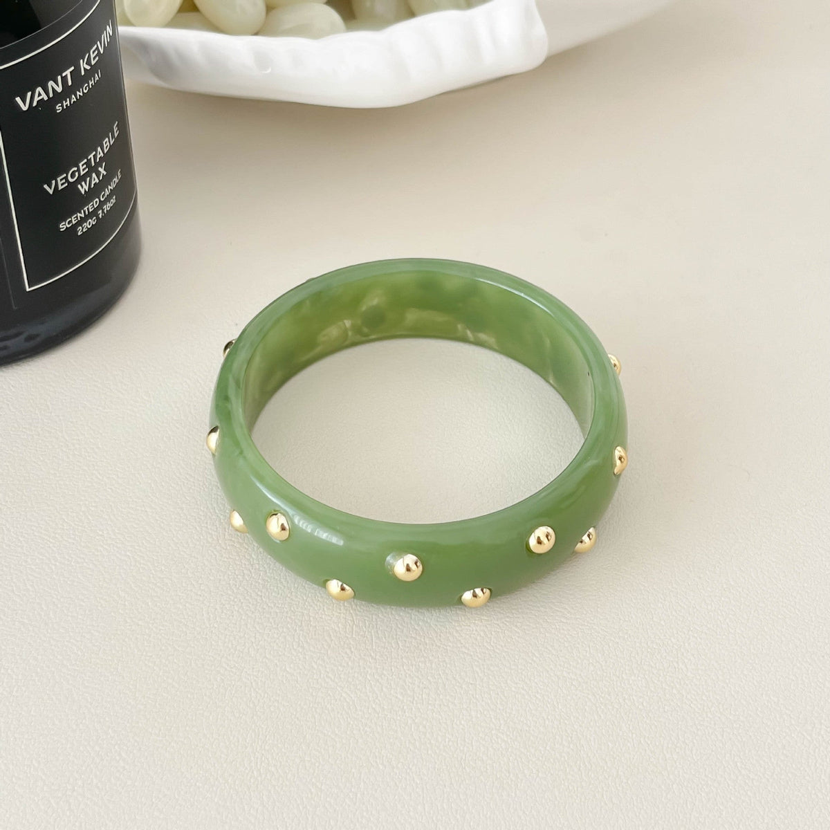 Wide Rivet Punk Bangle — bracelet, view 9