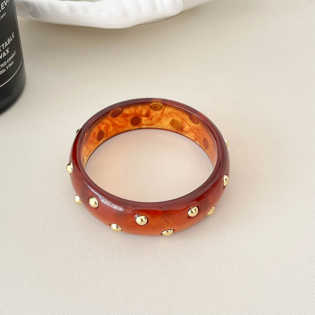 Wide Rivet Punk Bangle — bracelet, view 10