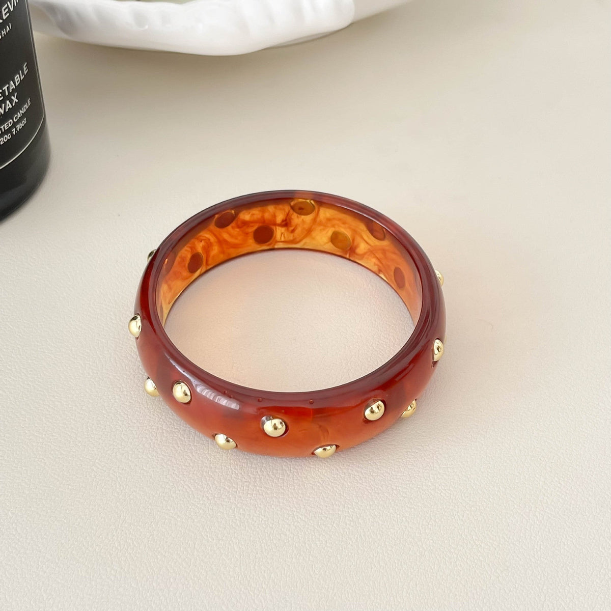 Wide Rivet Punk Bangle — bracelet, view 10
