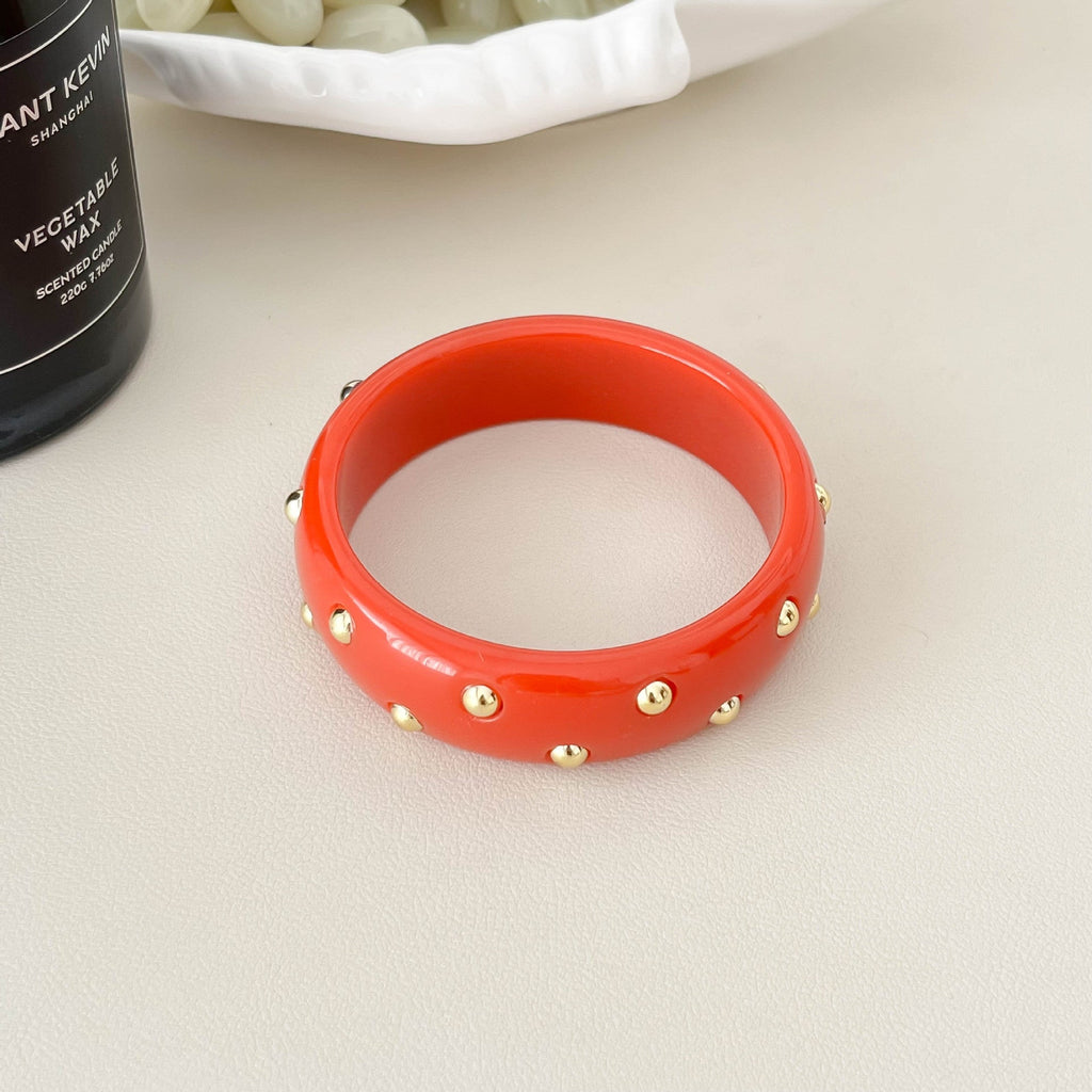 Wide Rivet Punk Bangle — bracelet, view 11