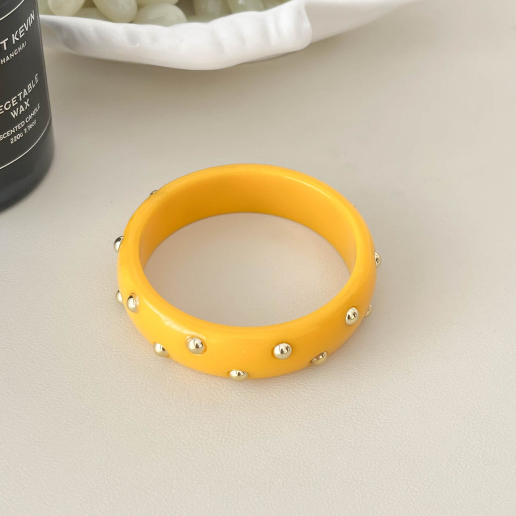 Wide Rivet Punk Bangle — bracelet, view 12