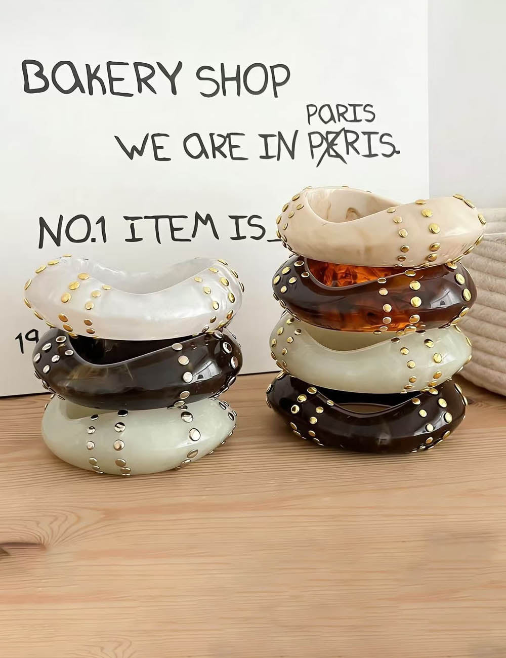 Studded Punk Resin Bangle — bracelet