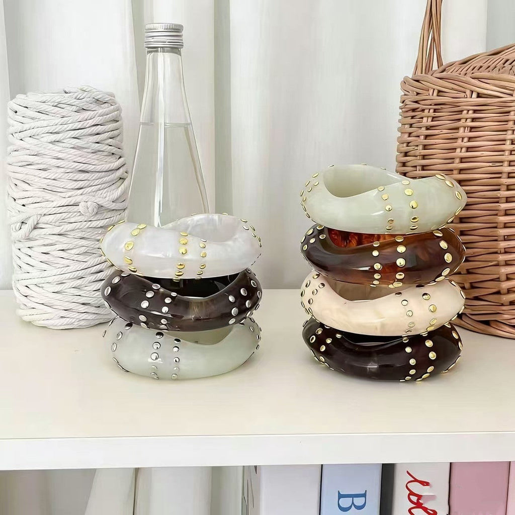 Studded Punk Resin Bangle — bracelet, view 2