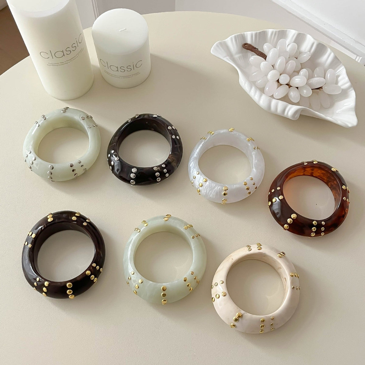 Studded Punk Resin Bangle — bracelet, view 3