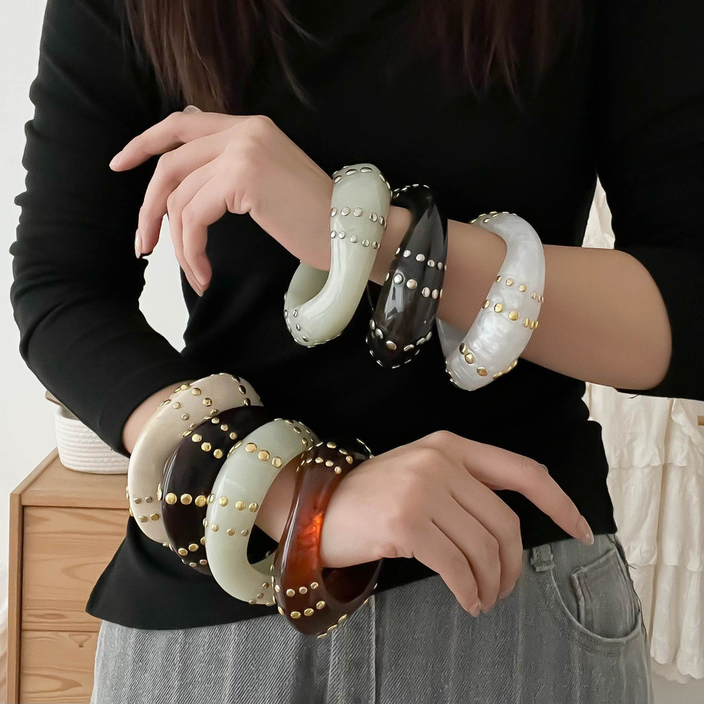 Studded Punk Resin Bangle — bracelet, view 4