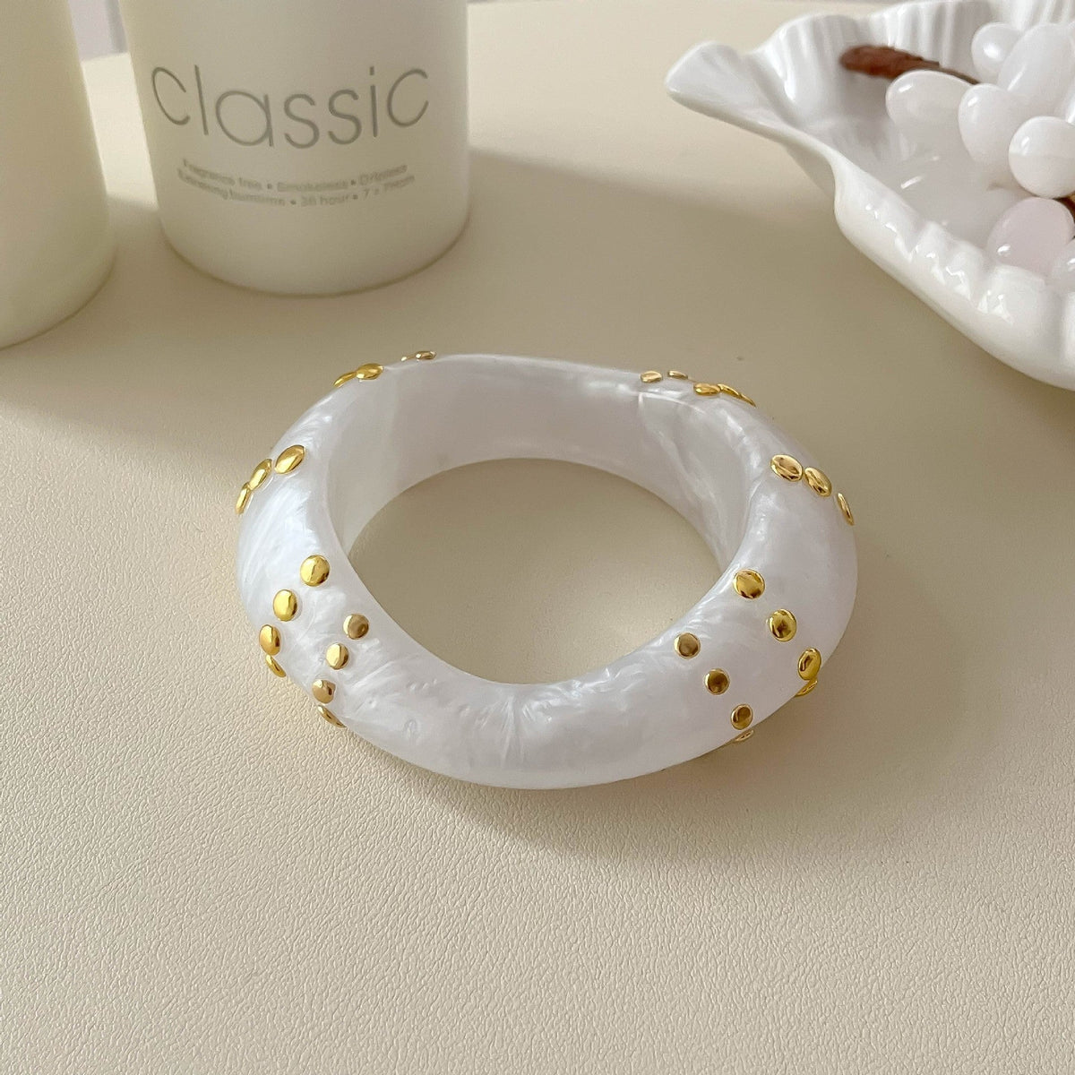 Studded Punk Resin Bangle — bracelet, view 5
