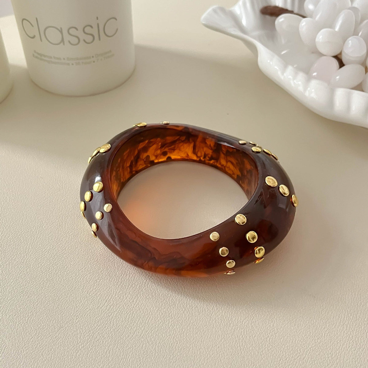 Studded Punk Resin Bangle — bracelet, view 7