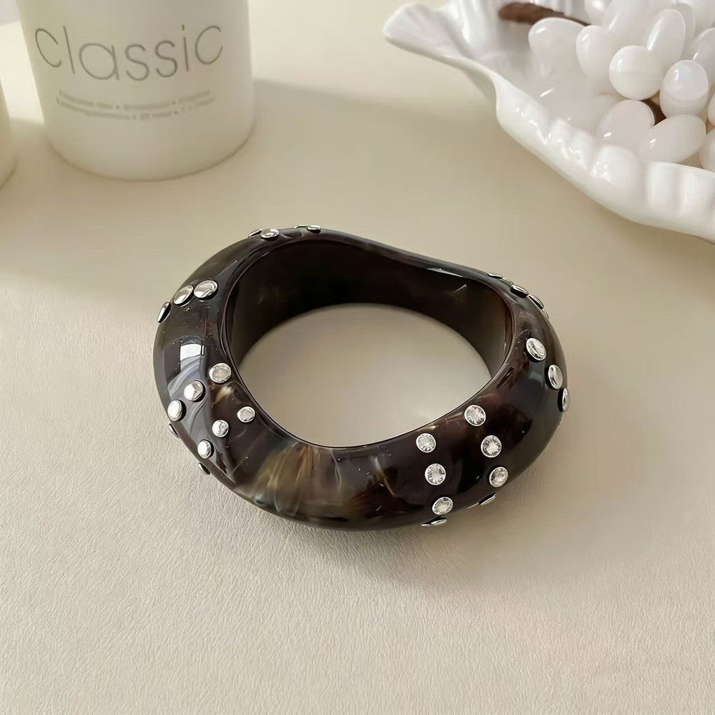 Studded Punk Resin Bangle — bracelet, view 8