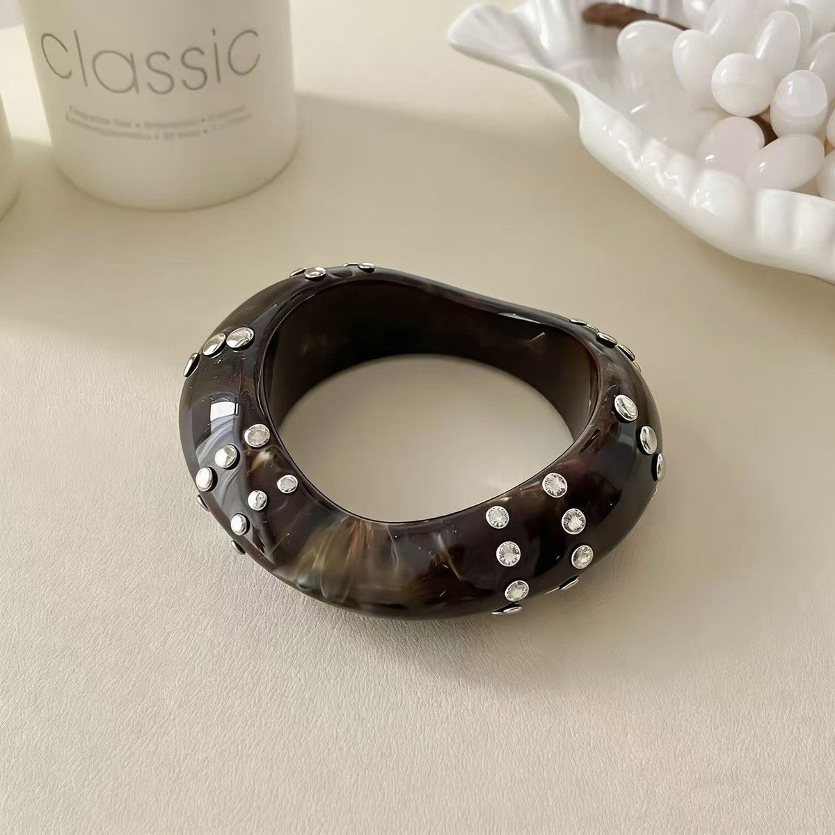 Studded Punk Resin Bangle — bracelet, view 8