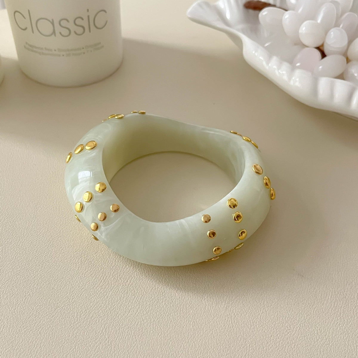 Studded Punk Resin Bangle — bracelet, view 10