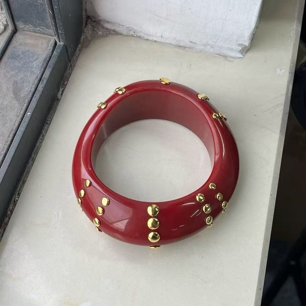 Studded Punk Resin Bangle — bracelet, view 13