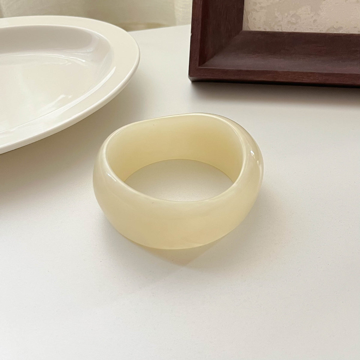 Marbled Irregular Resin Bangle — bracelet, view 6