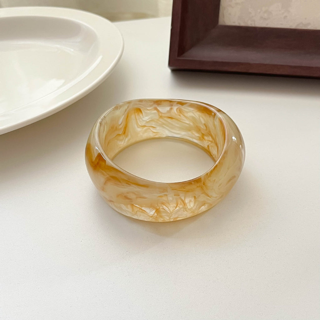 Marbled Irregular Resin Bangle — bracelet, view 8