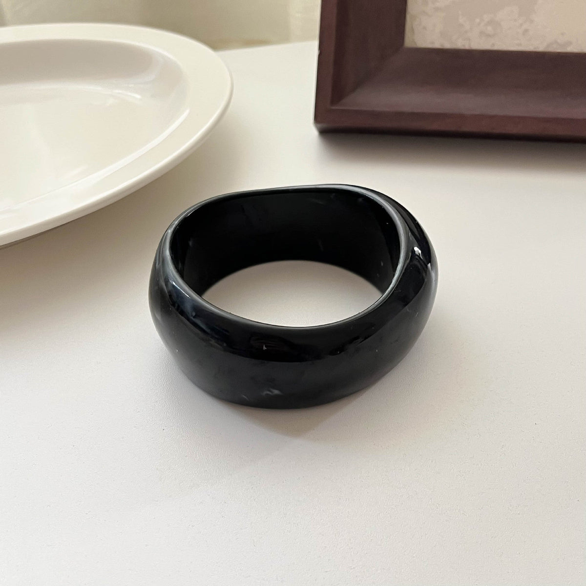Marbled Irregular Resin Bangle — bracelet, view 12