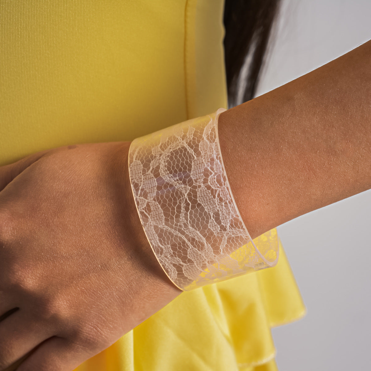 Transparent Lace Cuff Bracelet — bracelet, view 7