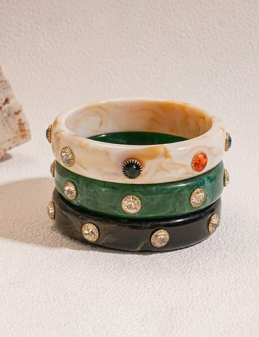 Marbled Acrylic Wide Bangle — bracelet