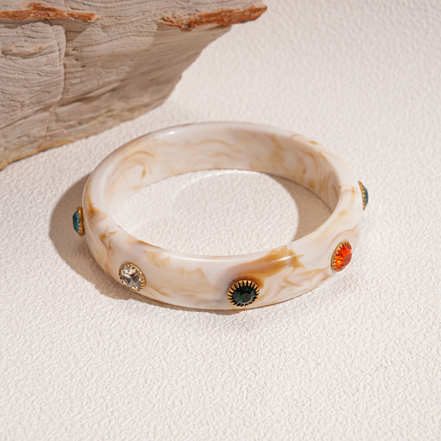 Marbled Acrylic Wide Bangle — bracelet, view 2