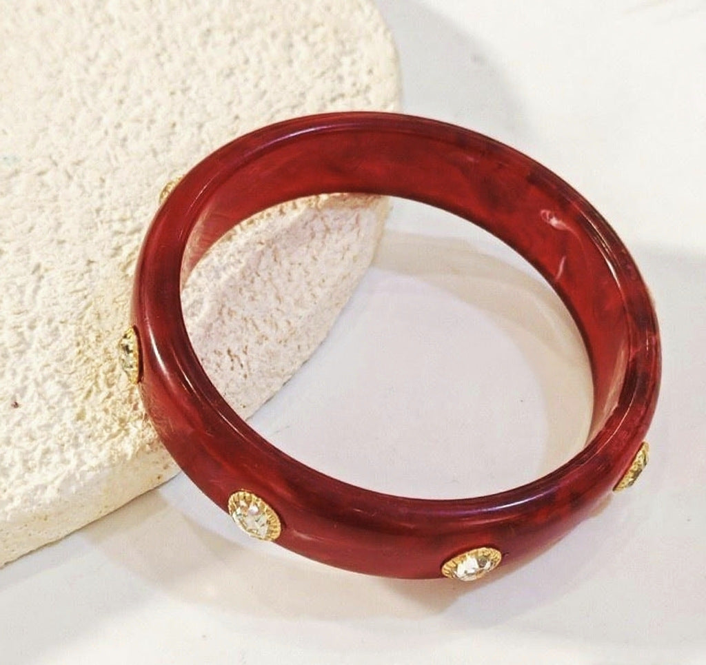 Marbled Acrylic Wide Bangle — bracelet, view 3