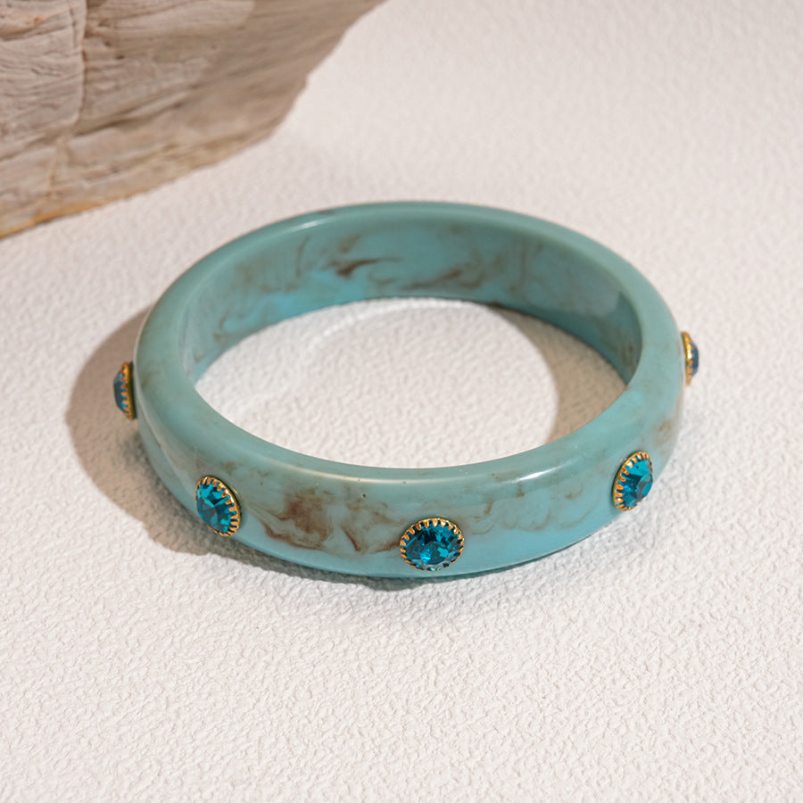 Marbled Acrylic Wide Bangle — bracelet, view 4