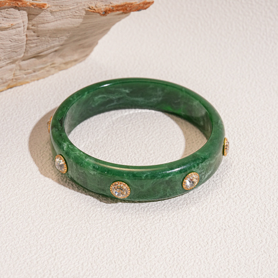 Marbled Acrylic Wide Bangle — bracelet, view 7