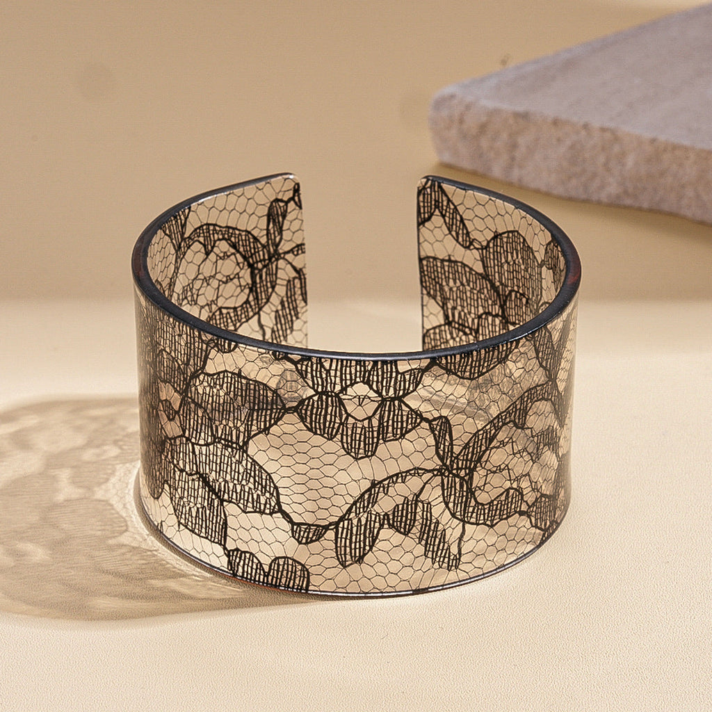 Fine Leopard Print Wide Open Cuff — bracelet, view 5